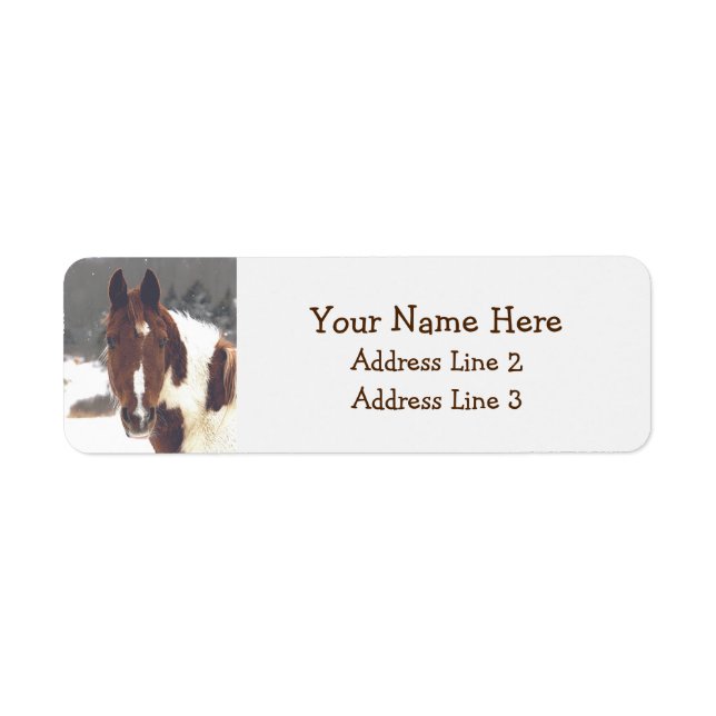 Beautiful Winter Horse Return Address Labels (Front)
