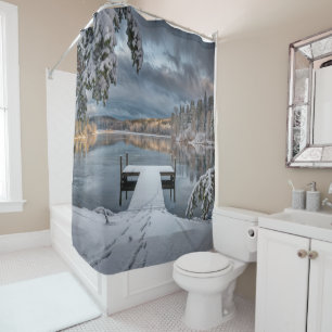 Beautiful winter lake scene