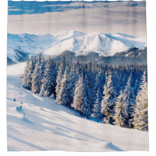 Beautiful winter landscape with snow covered trees