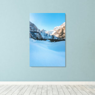Beautiful winter scenery at Tamar valley, Slovenia Canvas Print