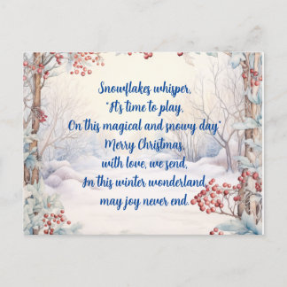 Beautiful Winter Season Christmas Greetings  Holiday Postcard