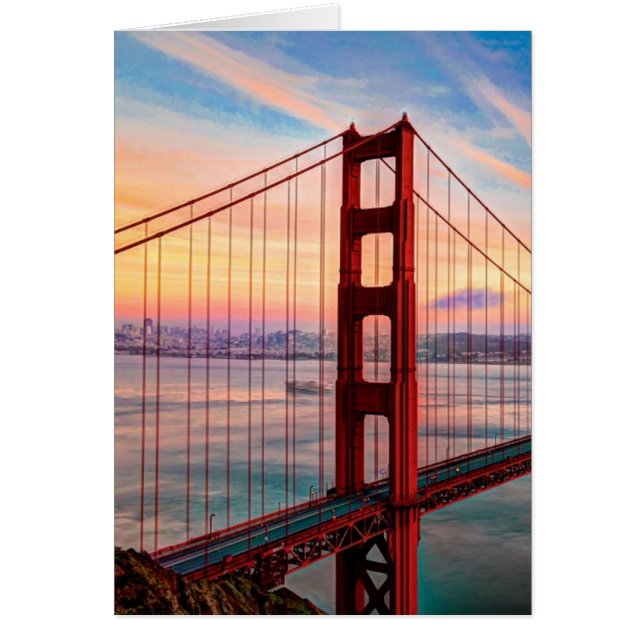 Beautiful winter sunset at Golden Gate Bridge (Front)