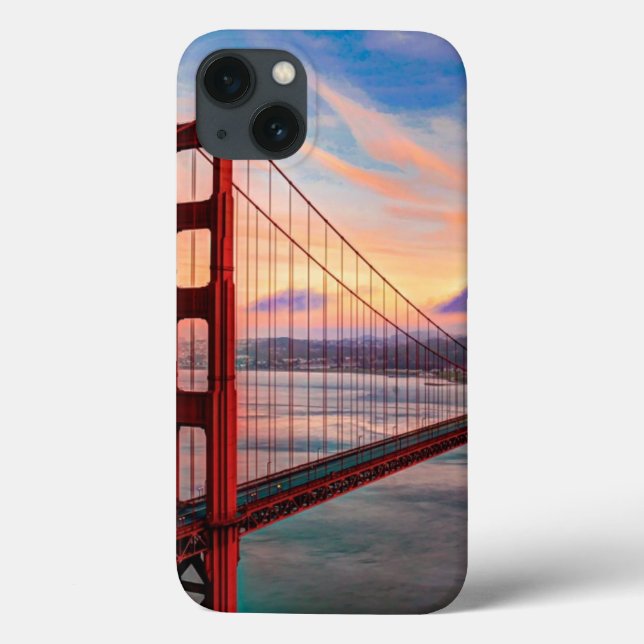 Beautiful winter sunset at Golden Gate Bridge Case-Mate iPhone Case (Back)