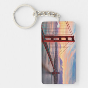 Beautiful winter sunset at Golden Gate Bridge Keychain