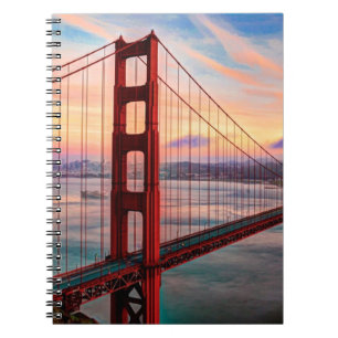 Beautiful winter sunset at Golden Gate Bridge Notebook