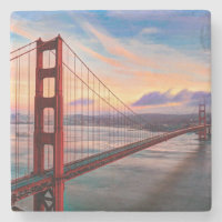 Beautiful winter sunset at Golden Gate Bridge