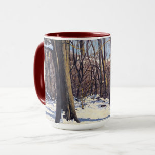 Beautiful Winter Trees in Violet Blue White Orange Mug