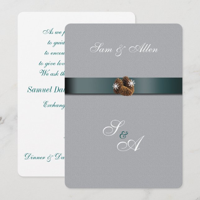 Beautiful, Winter Wedding Invitation (Front/Back)