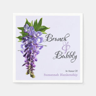Beautiful Wisteria Brunch Bubbly Bridal Shower Napkin