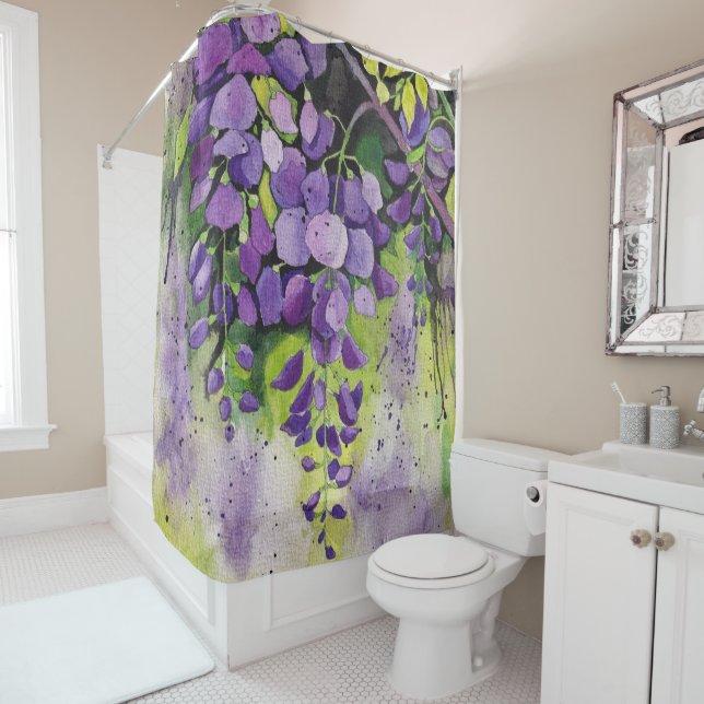 Beautiful Wisteria Flowers In Watercolor  (In Situ)