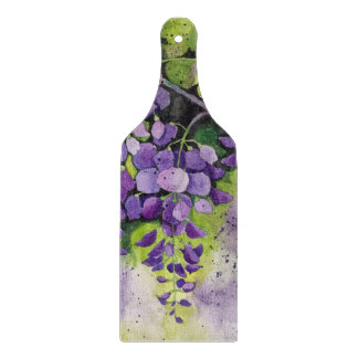 Beautiful Wisteria Flowers In Watercolor  Cutting  Board