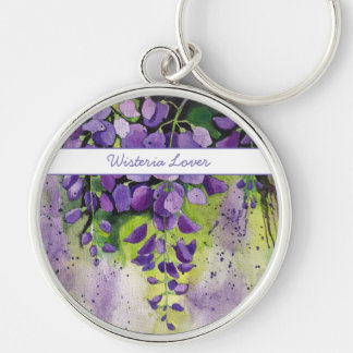 Beautiful Wisteria Flowers In Watercolor Keychain