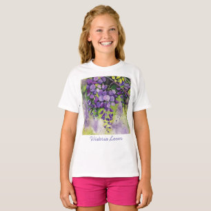 Beautiful Wisteria Flowers In Watercolor T-Shirt
