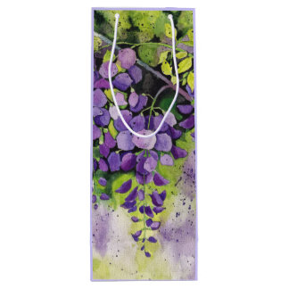 Beautiful Wisteria Flowers In Watercolor Wine Gift Bag