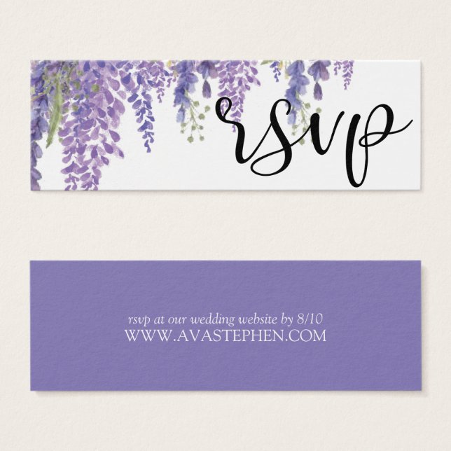 Beautiful Wisteria tree Wedding Website RSVP (Front & Back)