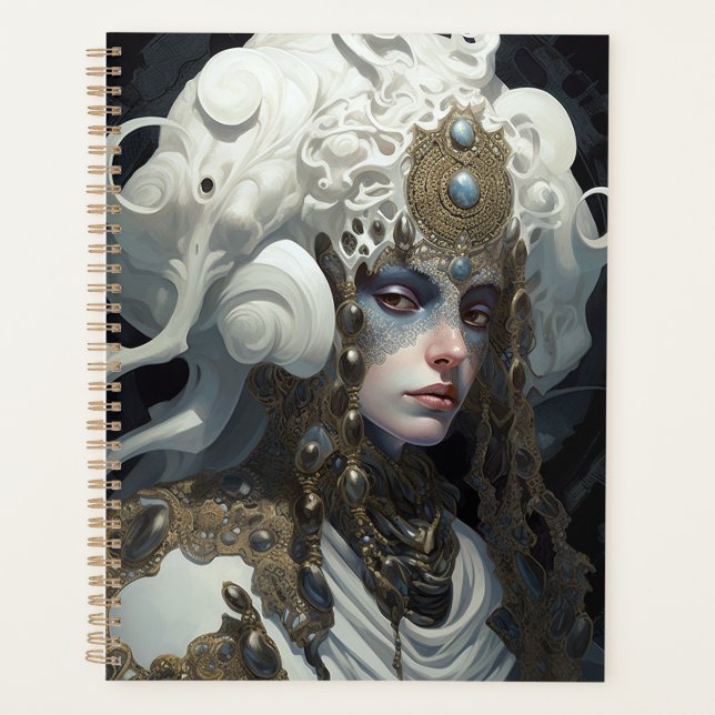 Beautiful Witch Demon Queen Fantasy Art Planner (Front)