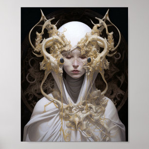 Beautiful Witch Demon Queen Fantasy Art Poster