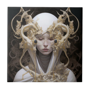 Beautiful Witch Demon Queen Fantasy Art Tile