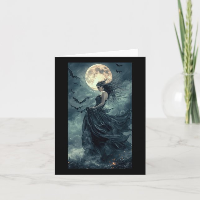 Beautiful Witch Gothic Fantasy Vampire Moonlight 1 Card (Front)