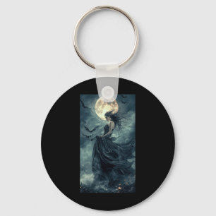 Beautiful Witch Gothic Fantasy Vampire Moonlight 1 Keychain