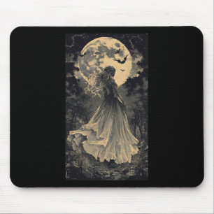 Beautiful Witch Gothic Fantasy Vampire Moonlight Mouse Pad