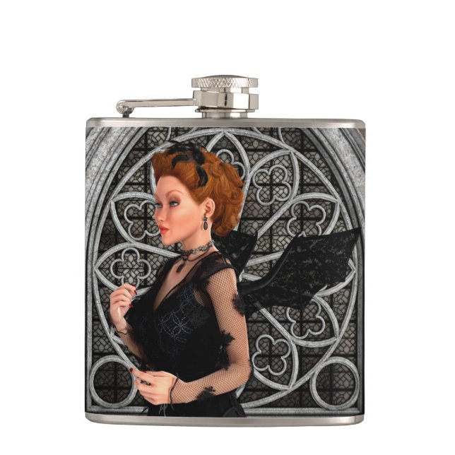 Beautiful Witch Hip Flask (Front)