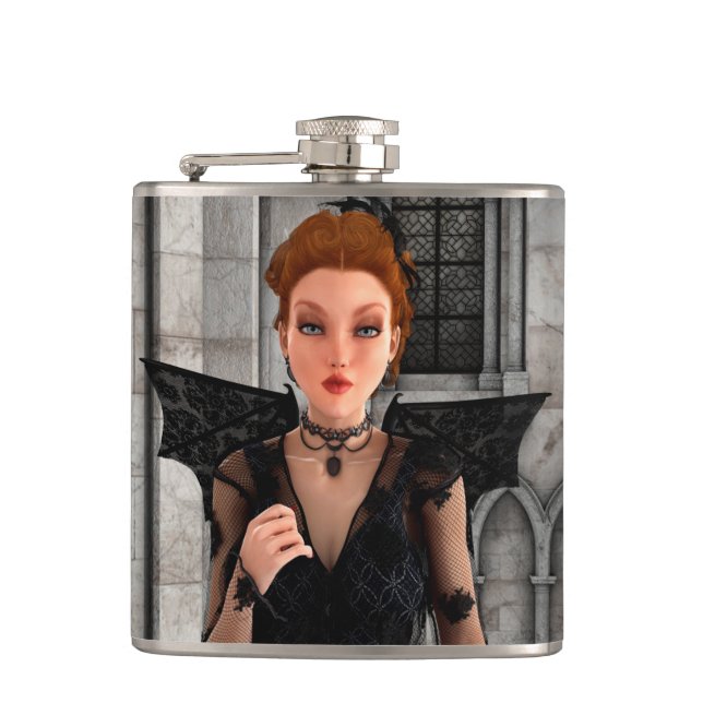 Beautiful Witch Hip Flask (Front)