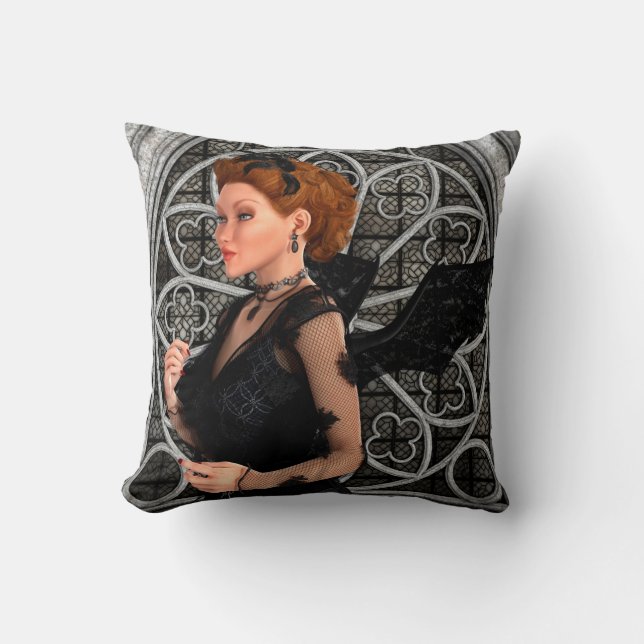 Beautiful Witch Throw Pillow (Front)