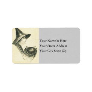 Beautiful Witch With Cauldron Address Label