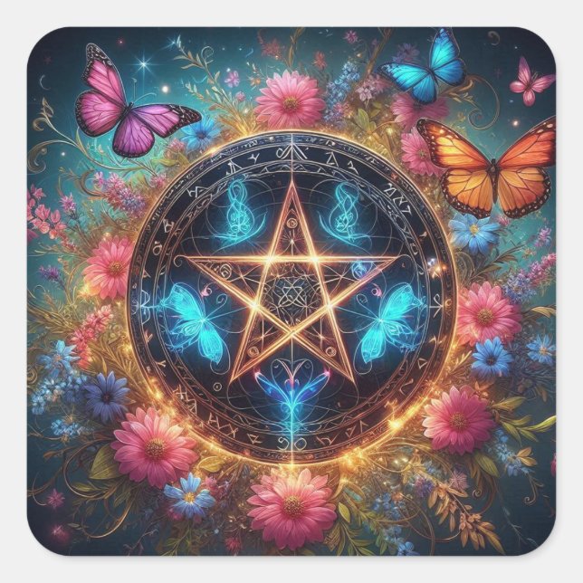 Beautiful Witches pentacle2 Square Sticker (Front)