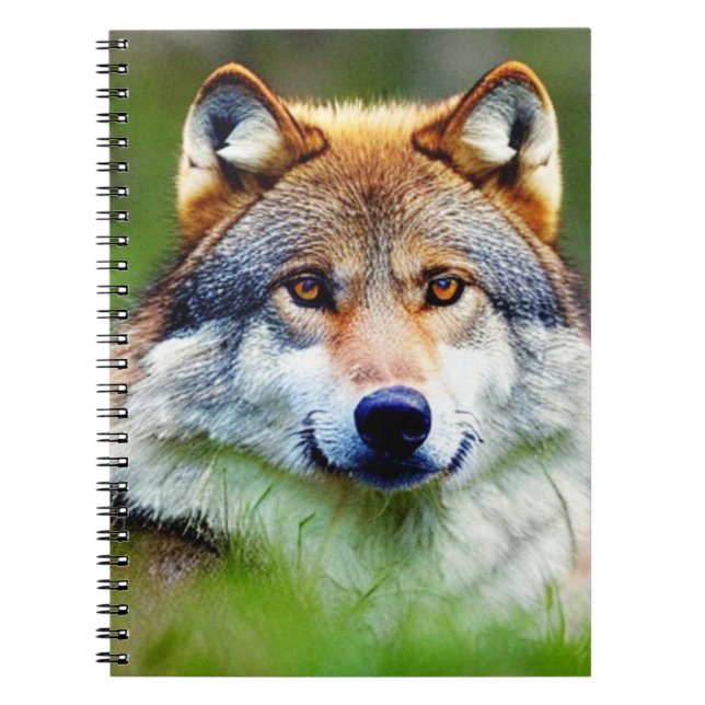 Beautiful Wolf head Painting  Notebook (Front)