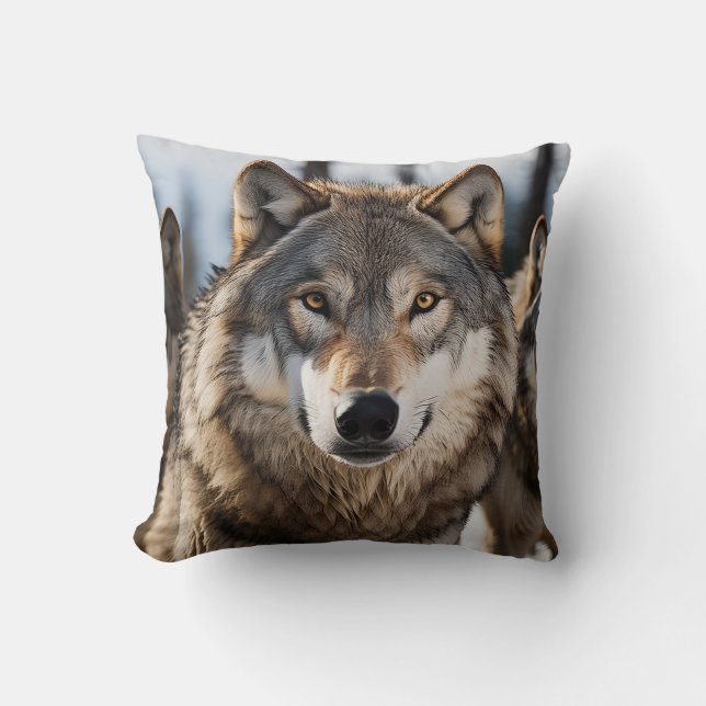 Beautiful Wolf Pillow! Throw Pillow (Front)