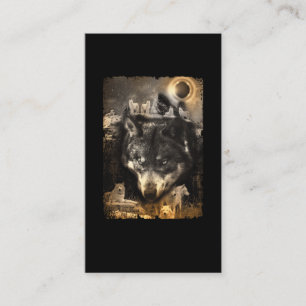 Beautiful Wolf Winter Nature Moon Howling Wolves Business Card