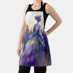 Beautiful Woman Abstract Fairytale City Princess Apron