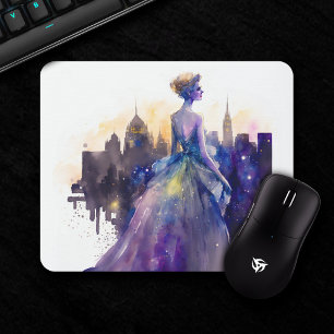 Beautiful Woman Abstract Fairytale City Princess Mouse Pad