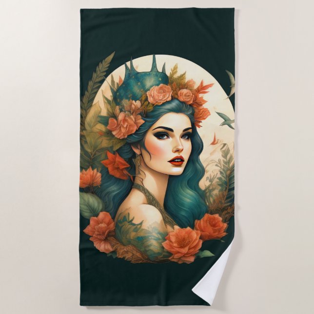 Beautiful Woman Beach Towel (Front)