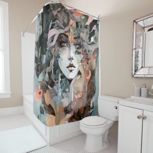 Beautiful Woman Collage Shower Curtain (In Situ)