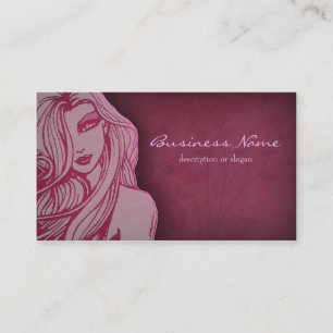 Beautiful Woman Deep Pink Business Card