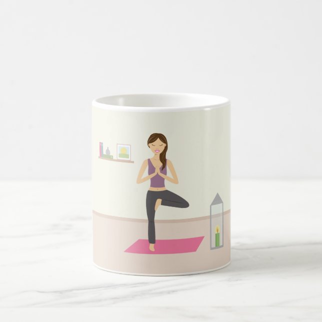 Beautiful Woman Doing Yoga In A Decorated Room Coffee Mug (Center)
