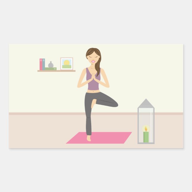Beautiful Woman Doing Yoga In A Decorated Room Sticker (Front)