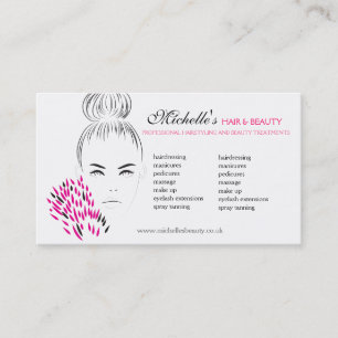 Beautiful woman fashion illustration branding business card