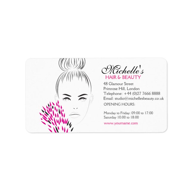 Beautiful woman fashion illustration branding label (Front)