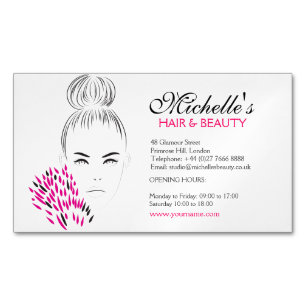 Beautiful woman fashion illustration branding 	Magnetic business card