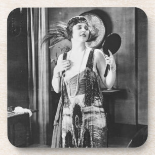 Beautiful Woman Flapper Dress 1920s Coaster