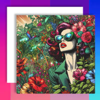 Beautiful Woman in Garden of Flowers