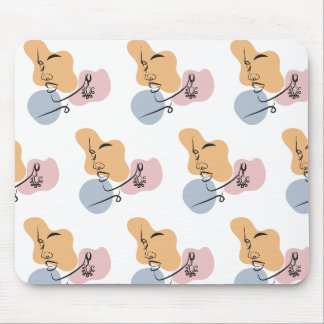 beautiful woman line art mouse pad
