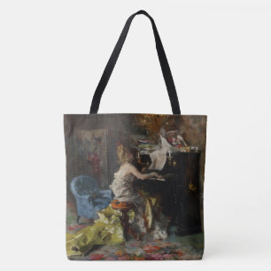 Beautiful Woman Playing the Piano (by Boldini) Tote Bag