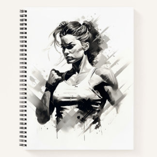 Beautiful Woman Sketch Of Female Bodybuilder  Notebook