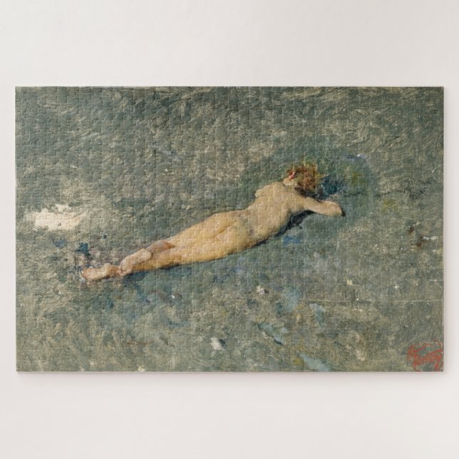 Beautiful Woman Sunbathing on the Beach Jigsaw Puzzle (Horizontal)