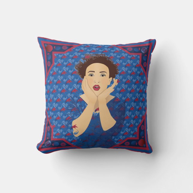 Beautiful Woman Throw Pillow (Front)